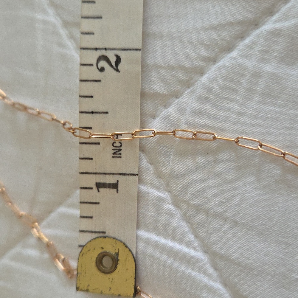 14" Thin Paperclip Necklace, Rose Gold Fill - Picture 5 of 5